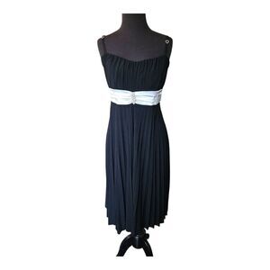 Deb Dress Juniors 1X Black Pleated Empire Waist Y2K HOCO Gothcore Rhinestone